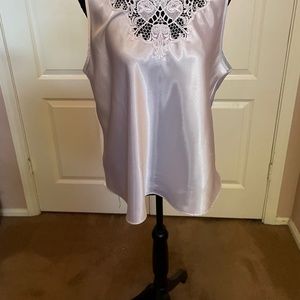 White camisole with lace insert in front